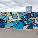 Mural of a graffiti character